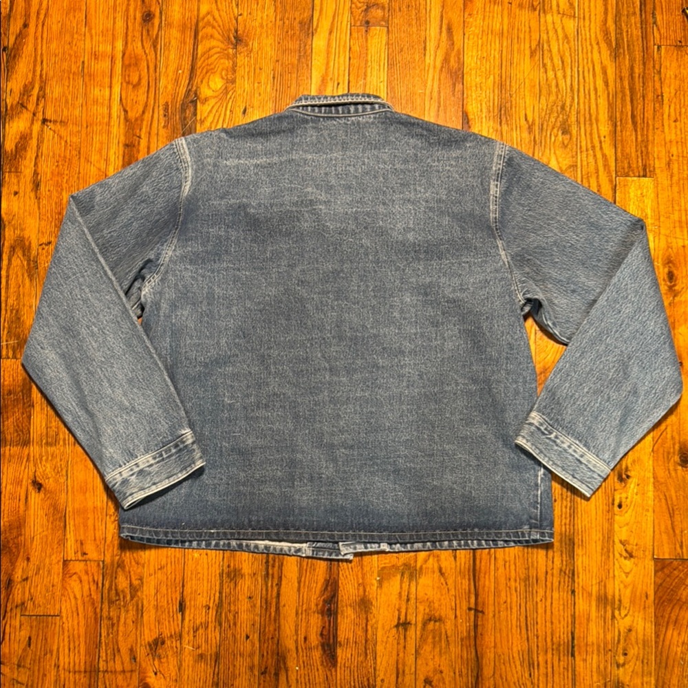 YONY Denim Chore Jacket Made in USA Medium Blue Wash Patch Pocket Minimal XL - Picture 11 of 13